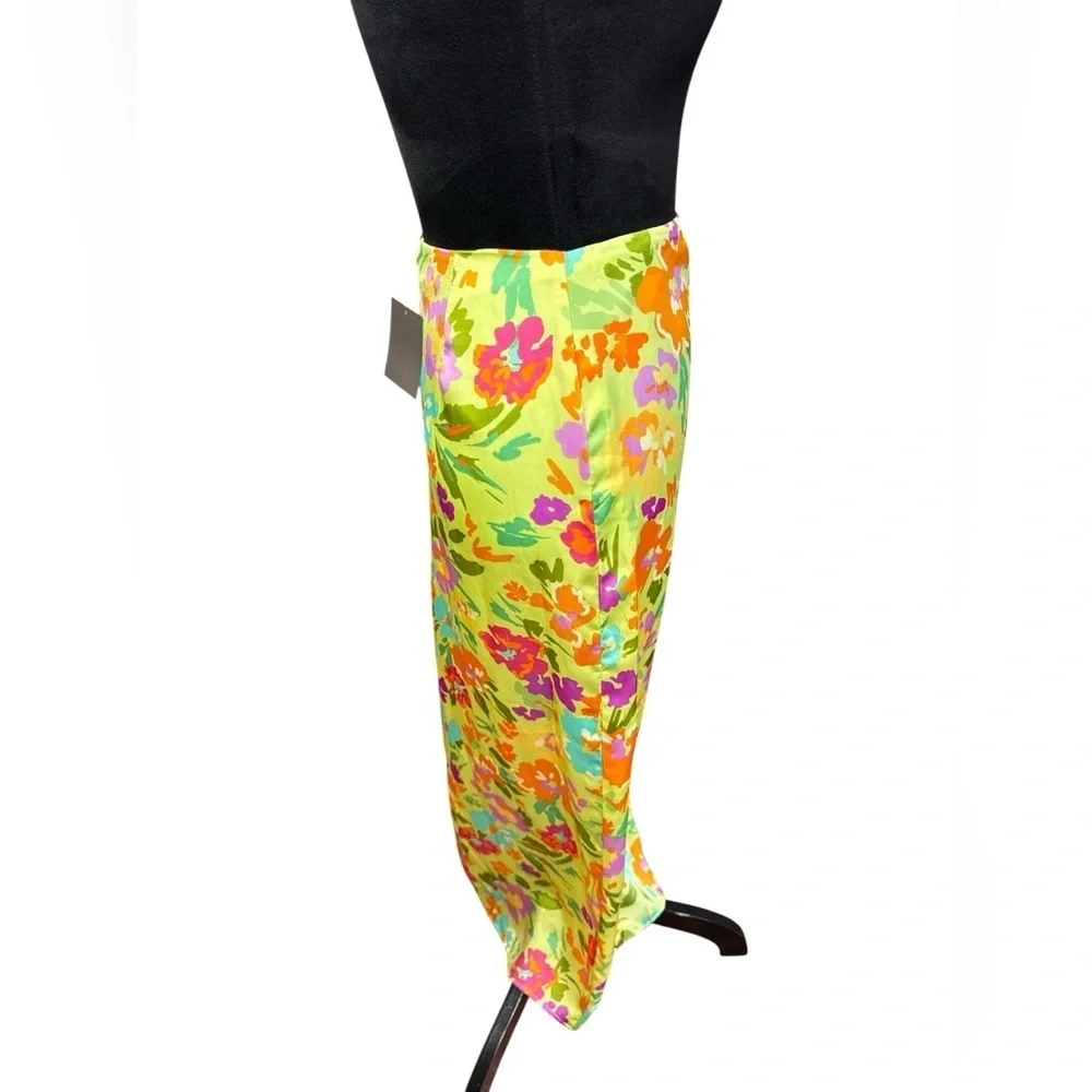 Le Lis Collection Floral Wrap Maxi Skirt Green Multicolor Vacation Small - Picture 4 of 7